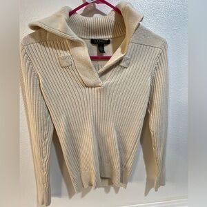 Lauren Ralph Lauren Vintage Rachel Green Friends Style 90s Cream Sweater